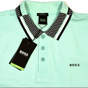 NEW HUGO BOSS POLO SHIRT XXL SLIM FIT 3 BUTTON PIMA COTTON GREEN